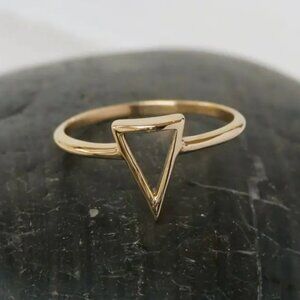 Open Triangle Ring | Geometric Brass Design